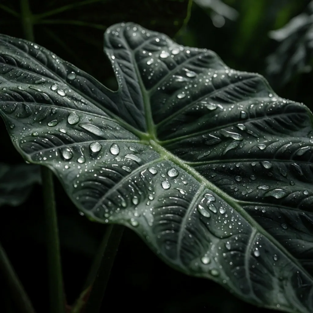 Wet tropical leaf macro